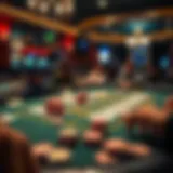 Texas Hold'em Game Overview Illustration of Texas Hold'em table layout with cards and chips