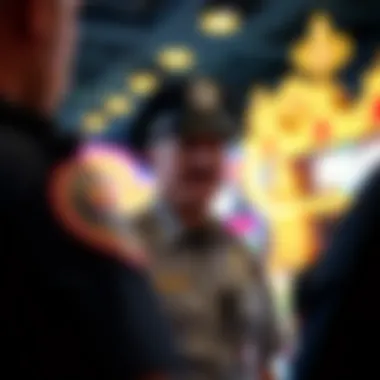Close-up of a police officer engaging with the community in Las Vegas