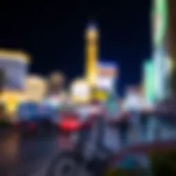 Panoramic view of the Las Vegas Strip at night highlighting safety features