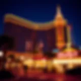 Luxurious view of Bally's Hotel exterior at night