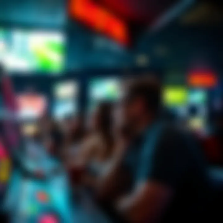 Engaged Patrons at Barstool Sportsbook Patrons enjoying the sports betting experience at Greektown