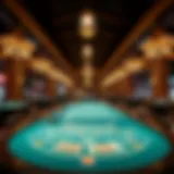 Elegant casino interior showcasing high-end gaming tables