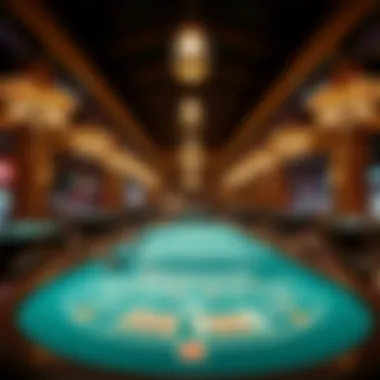 Elegant casino interior showcasing high-end gaming tables