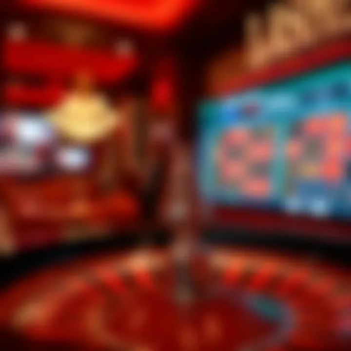 Experience Online Roulette Digital interface of an online casino roulette game