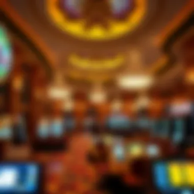 Lavish Interior Design of Caesars Palace Casino Lavish interior design of the casino floor highlighting gaming options