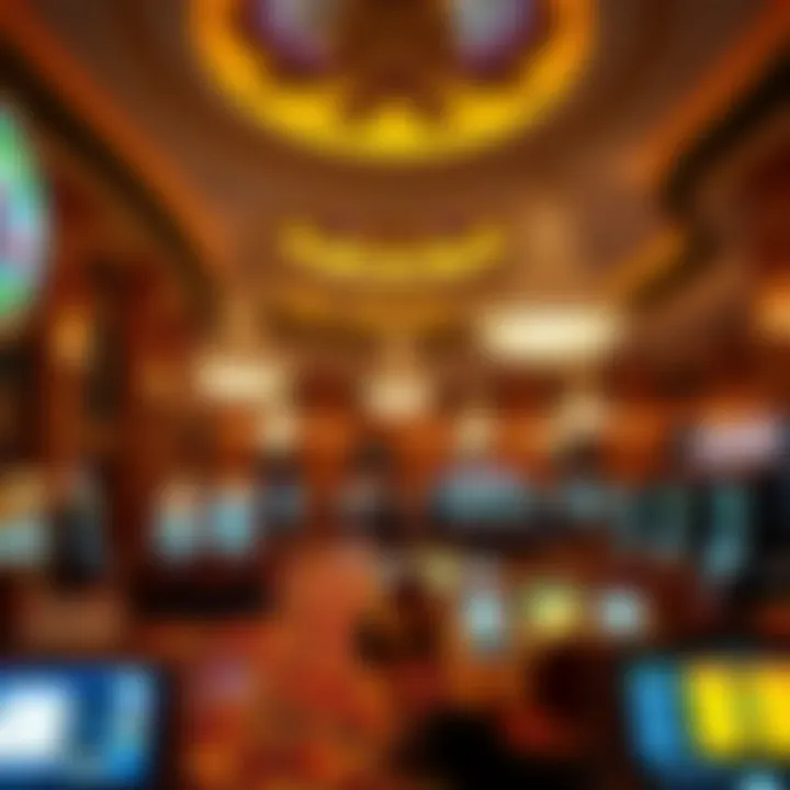 Lavish Interior Design of Caesars Palace Casino Lavish interior design of the casino floor highlighting gaming options