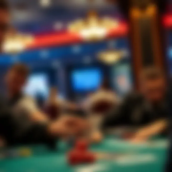 Player analyzing opponents in cash poker