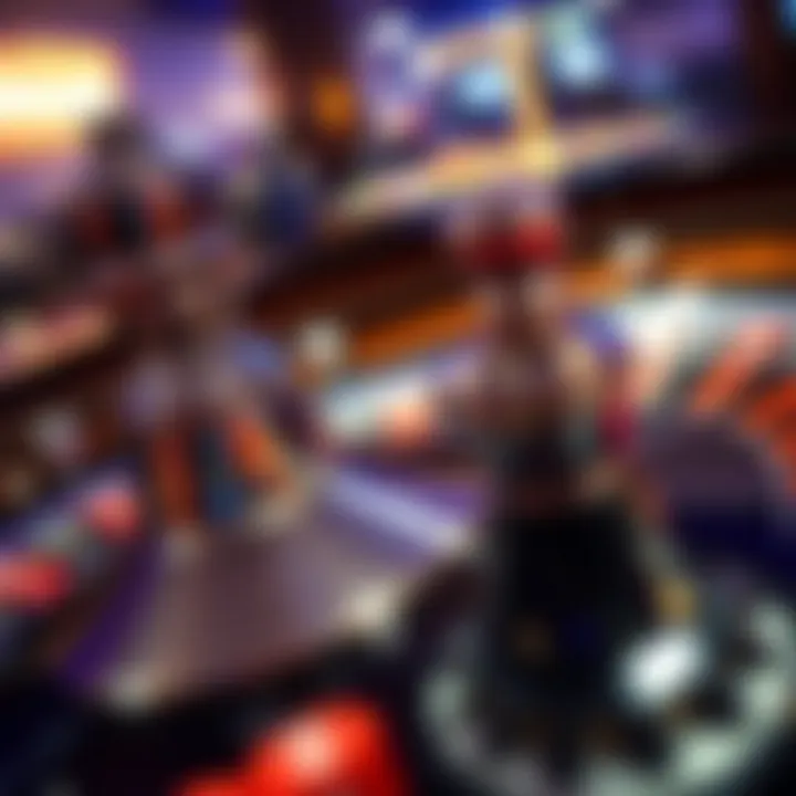 Close-up of a roulette wheel in action