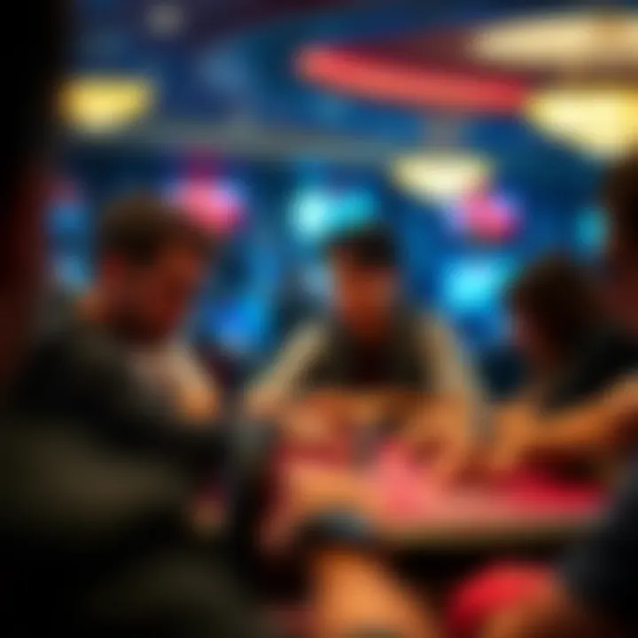 Intense Focus Among Players in High-Stakes Tournament Players focused during a high-stakes poker tournament