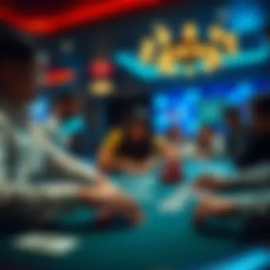 Engaging Poker Table Scene A vibrant poker table scene with players engaged in the game
