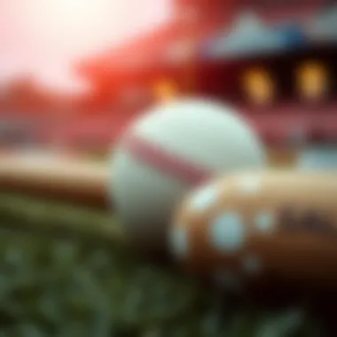 The Tools of the Game Close-up of a baseball bat and ball