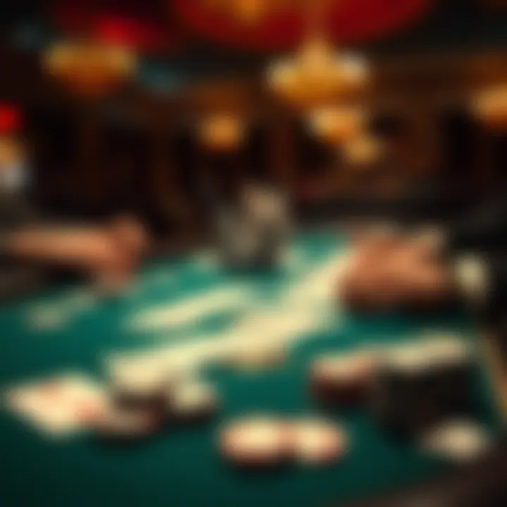 The Art of Poker: Strategy and Skill An intricate layout of a poker table with cards and chips