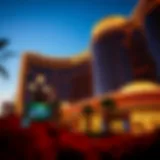 Exterior view of MGM Grand Casino at dusk