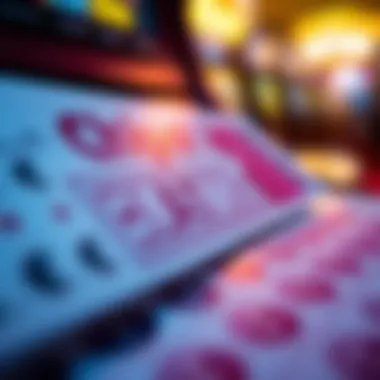 A close-up of a scratch-off ticket being scratched revealing potential winnings beneath.