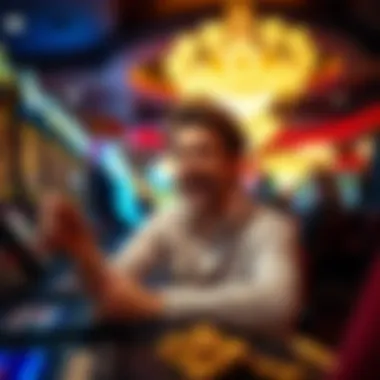 Gamer Experience at DoubleU Casino A gamer excitedly playing at DoubleU Casino with coins in hand