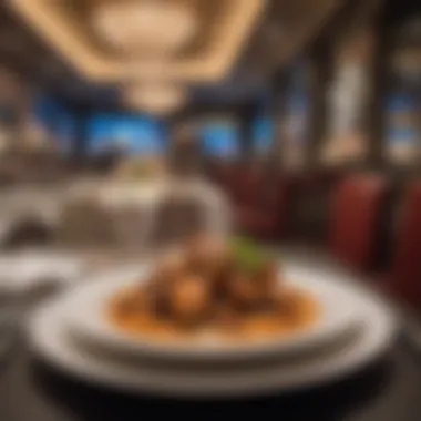 Gourmet Dining in Las Vegas An exquisite plate of gourmet food from a renowned Las Vegas restaurant, beautifully presented.