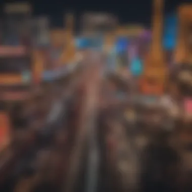 Vibrant Las Vegas Strip at Night A stunning view of the Las Vegas Strip at night, showcasing vibrant lights and iconic hotels.