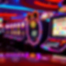 Vibrant slot machine display at Del Lago Resort