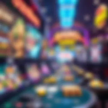 Diverse Online Gaming Platforms A vibrant collage of various online gaming platforms showcasing diverse games