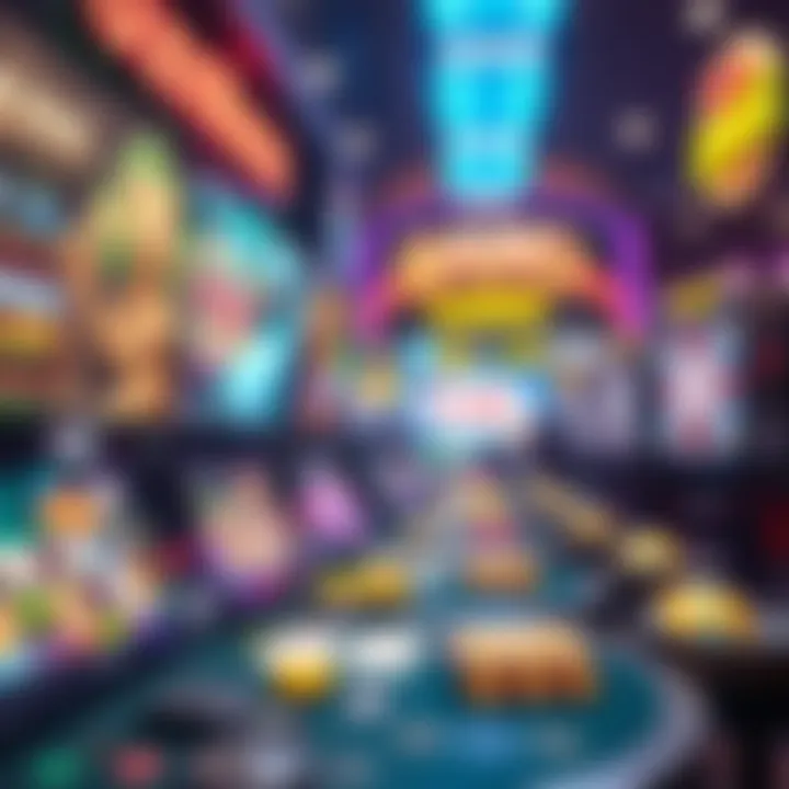 Diverse Online Gaming Platforms A vibrant collage of various online gaming platforms showcasing diverse games