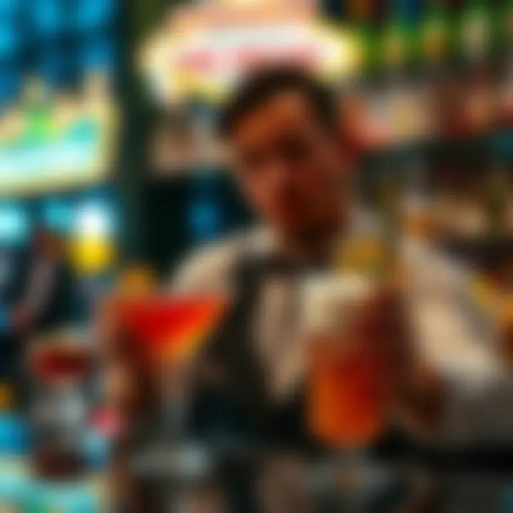 Signature Drinks Highlighted by a Bartender A bartender showcasing signature drinks