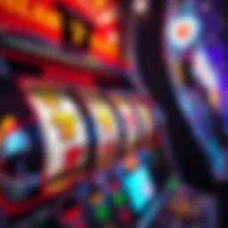 A vibrant casino slot machine displaying winning symbols