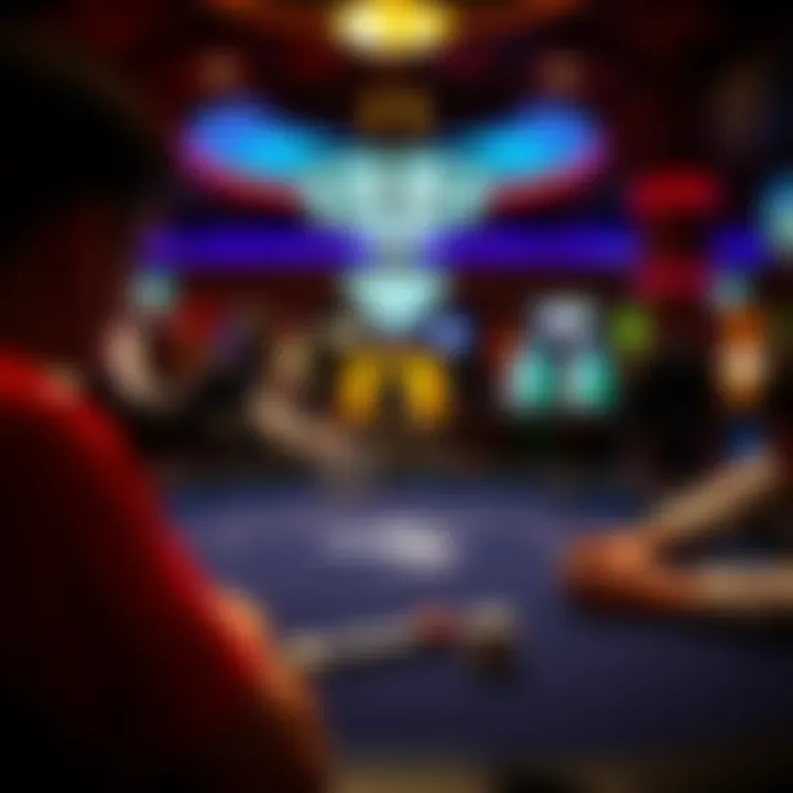 Strategic Gameplay in Action Player strategizing at a blackjack table