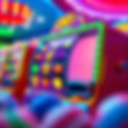 Vibrant candy-themed slot machine with colorful symbols