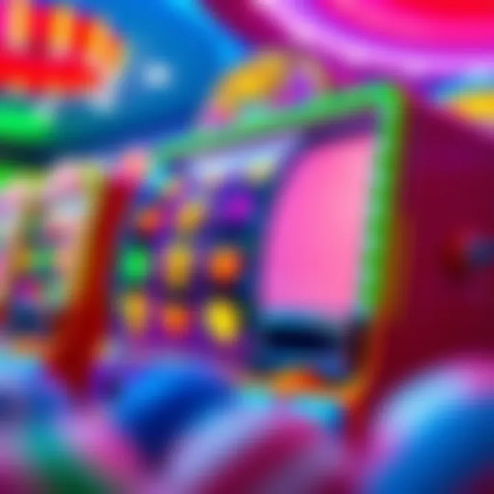 Vibrant candy-themed slot machine with colorful symbols