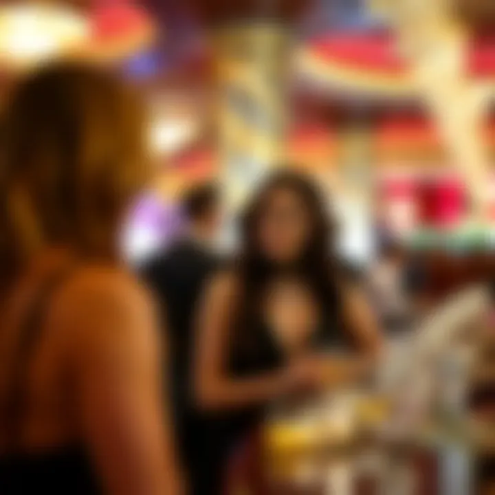 Interacting with VIP Guests Casino hostess at an event, interacting with VIP guests