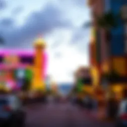 Panoramic view of Dorado's vibrant casino strip