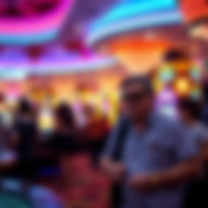 Tourists enjoying the vibrant atmosphere of a casino