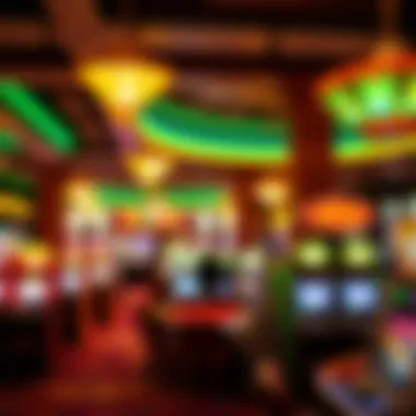 Vibrant Casino Interior Interior of a vibrant casino showcasing gaming tables and slot machines
