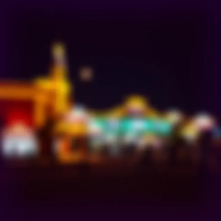 Night View of Casino A scenic view of a casino at night, illuminated with colorful lights