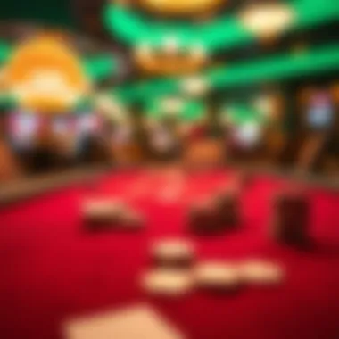 Close-up of a poker table with cards and chips ready for play