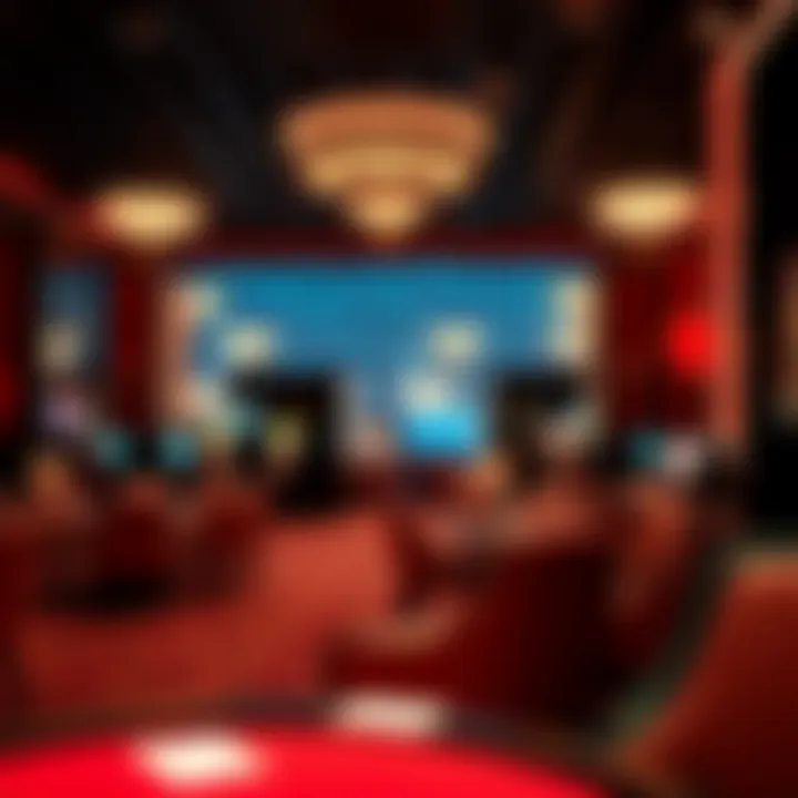 A luxurious lounge area within a casino setting