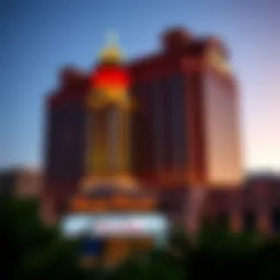 Stunning exterior of a Chicago casino resort at dusk