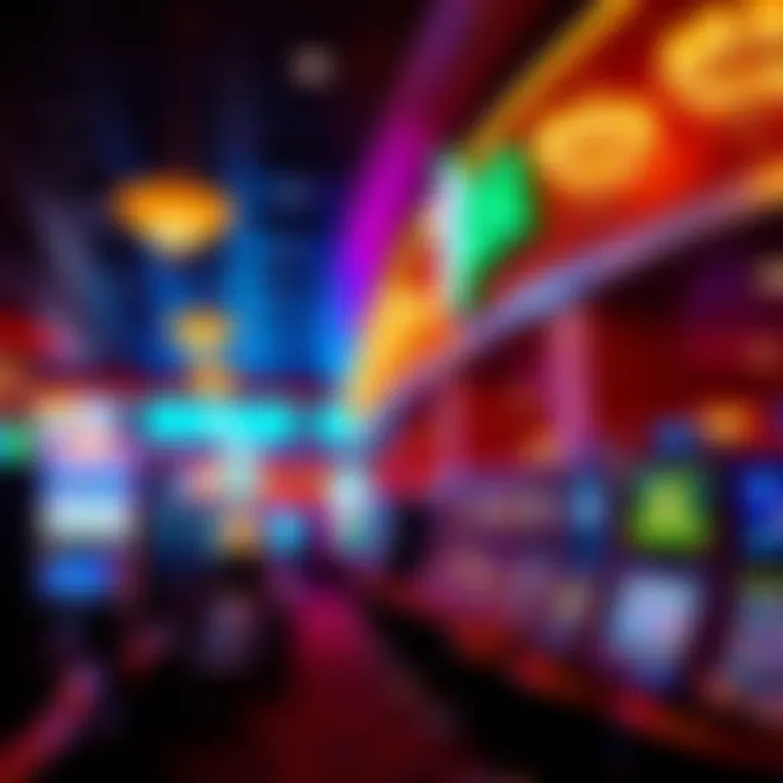 Luxurious gaming floor with vibrant lighting