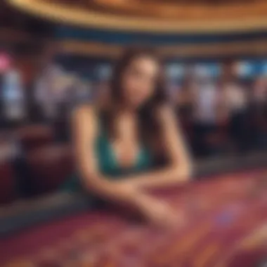 Vibrant Online Casino Atmosphere Showcasing Promotions Scene of a vibrant online casino atmosphere with promotional offers