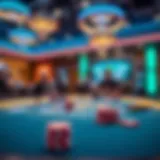 Virtual poker table setup featuring engaging game elements