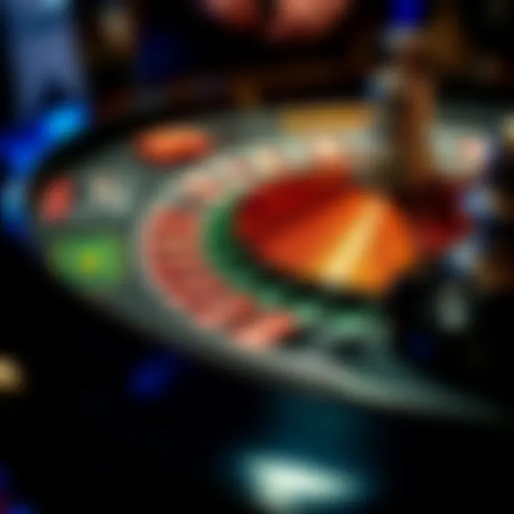 Close-up of the betting layout used in European roulette