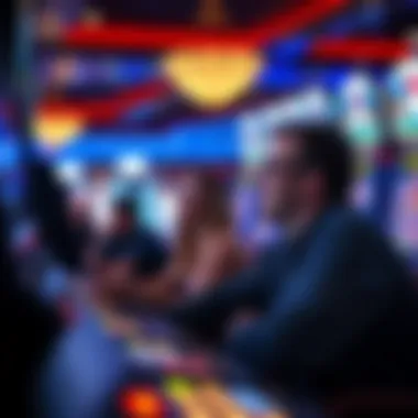 Engagement in Free Play Engaged gamers enjoying a session of free play at the casino