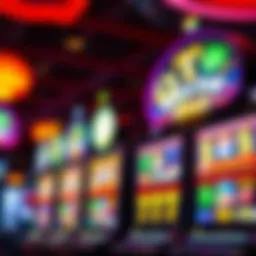 Colorful slot machine display showcasing vibrant symbols and themes