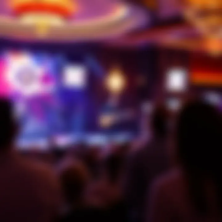 Live entertainment stage with performers captivating the audience