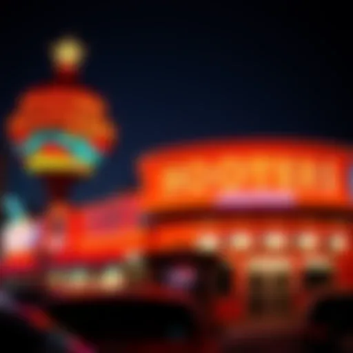 Hooters Las Vegas Nighttime Ambiance Vibrant exterior of Hooters Las Vegas at night