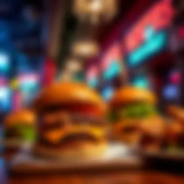 Decadent burgers and wings on a table