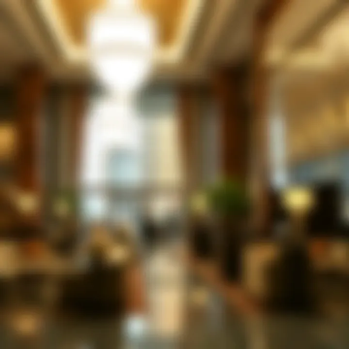 Elegant hotel lobby with stylish decor
