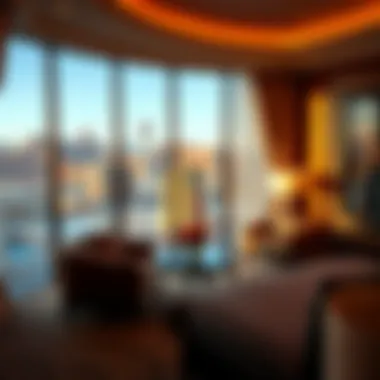 Luxurious hotel suite with a view