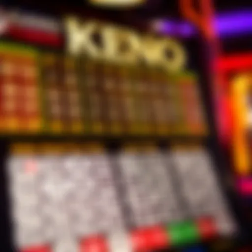 Keno game board showing numbers and betting options