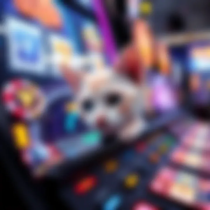 Close-up of Kitty Glitter's interactive gameplay interface